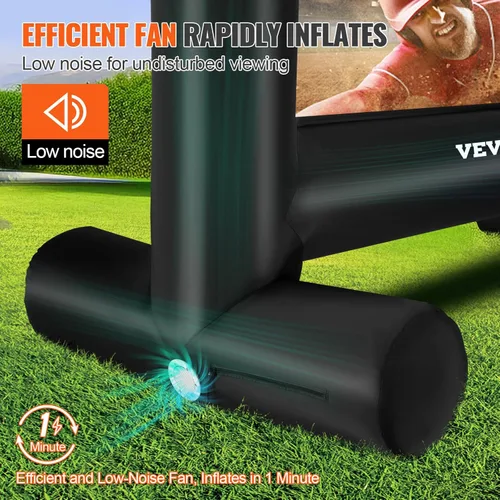 Miniatura 3 de VEVOR Pantalla de cine inflable, pantalla de proyector inflable de 14 pies para exteriores con soplador y bolsa de transporte, proyección