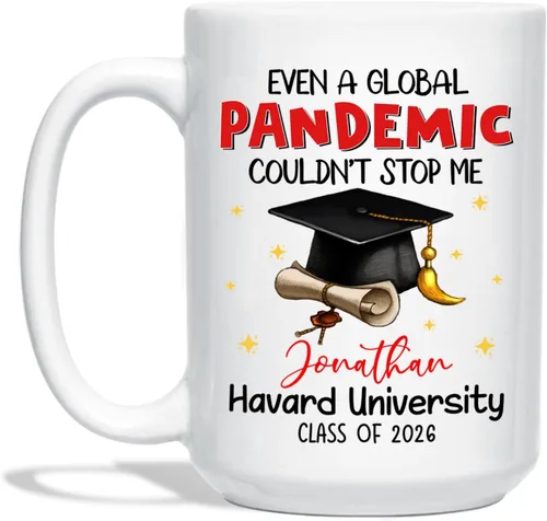 Miniatura 18 de Taza de café blanca personalizada para graduación, con texto en inglés "Behind You All Your Memories Before You All Your Dreams", taza de café de 11