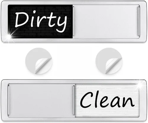 Miniatura 11 de Imán para lavavajillas con el texto en inglés "Dirty" o "Clean", solo cambia cuando lo empujas. Imán fuerte antiarañazos o 3M con opciones que