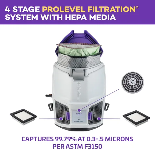 Miniatura 4 de ProTeam GoFit 3 Aspiradora de Mochila Comercial con Kit de Herramientas de Vara de Dos Piezas Multisuperficie Xover, 3 cuartos de galón, Con Cable