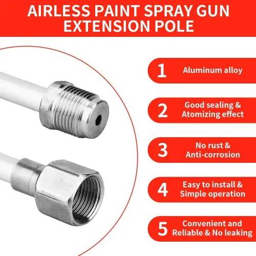 Miniatura 5 de Juego de 10 accesorios de pistola pulverizadora de pintura sin aire equipado con 2 varillas de extensión, 6 puntas de pulverización y 2 asientos