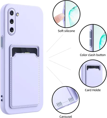 Miniatura 3 de Funda para Samsung Galaxy Note 10 con ranura para tarjeta de crédito TPU suave TPU silicona resistente a los arañazos delgada ranura para tarjeta