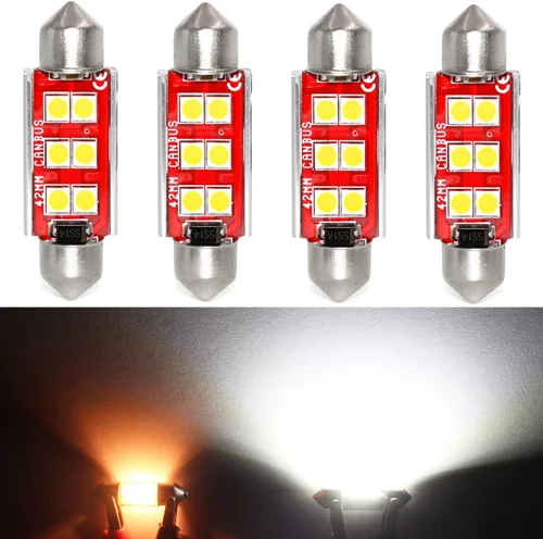 Miniatura 10 de PHINLION - Bombillas LED 578, superbrillantes 3030 6-SMD, Festoon 41 mm, 42 mm, bombillas LED 211-2 212-2 para luces de cortesía, domo, mapa, baúl