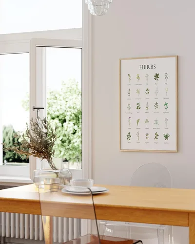 Miniatura 5 de HAUS AND HUES Imágenes de hierbas para arte de pared de cocina, impresiones botánicas y collage de hierbas para decoración de núcleo de cabaña Marco
