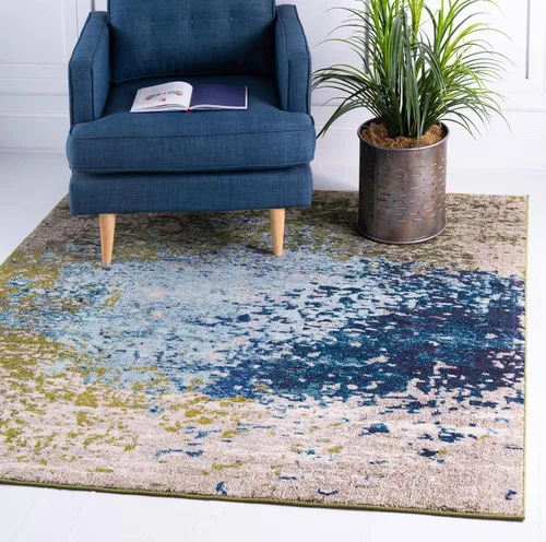 Miniatura 20 de Unique Loom Estrella Collection - Alfombra de área Vella (9' x 12' 2" Rectángulo Azul/Gris)