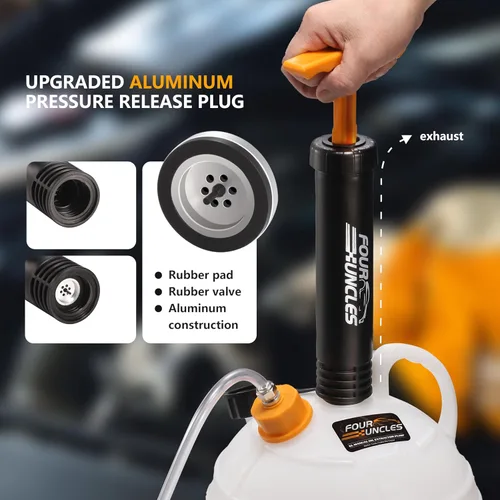 Miniatura 2 de FOUR UNCLES Bomba extractora de aceite manual de 6L, extractor de líquido con manguera principal de 59 pulgadas, tres tubos de extensión de 41
