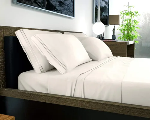 Miniatura 8 de DREAMCARE Juego de sábanas California King, 6 piezas, sábanas refrescantes para cama, sábanas Cal King de hasta 21 pulgadas de profundidad, 02