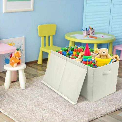 Miniatura 4 de Sorbus Baúl de juguetes con tapa abatible, almacenamiento plegable para niños, para guardería, sala de juegos, armario, organización del hogar