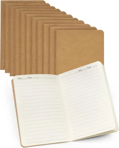 Miniatura 10 de Gwybkq Cuadernos pequeños de bolsillo sin forro, paquete de 12 mini bloc de notas diario, cuaderno de bocetos en blanco para niños, cuadernos lisos