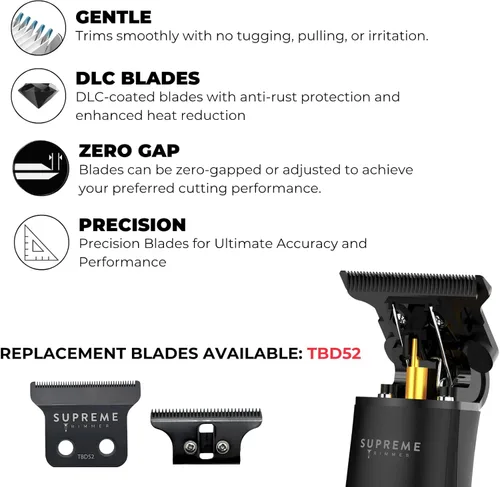 Miniatura 4 de Supreme Trimmer Combo 2 en 1 Pro Clipper y DLC T-Shaper Recortadora de barba profesional ST5206 y cortapelos STC5030 kit de barbero Negro