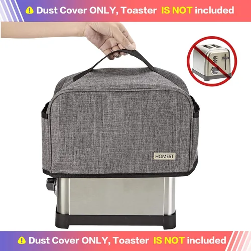 Miniatura 7 de Funda HOMEST para tostadora con bolsillos compatible con Cuisinart de 2 rebanadas, puede contener cuchillo esparcidor de mermelada y pinzas