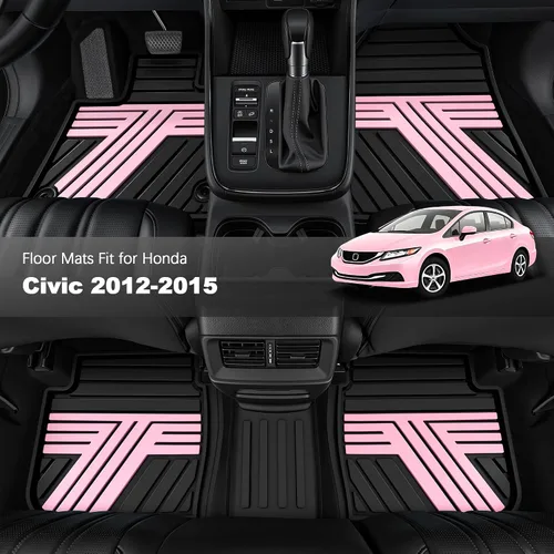 Miniatura 2 de Alfombrillas para Honda Civic Sedan y Sedan Si 2012-2015 (no para Coupe), ajuste personalizado, protección para todo tipo de clima, tapetes
