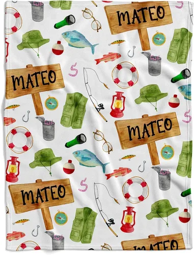 Miniatura 30 de Manta de bebé personalizada de pesca con mosca, manta de pescado para bebé, manta de hitos mensuales para bebé, manta de hito para bebé, manta