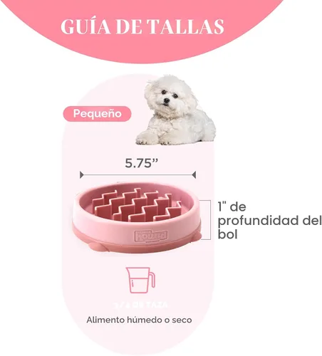 Miniatura 5 de Outward Hound Comedero Pequeño Divertido de Alimentación Lenta, Rompecabezas para Comedores Rápidos, Cachorros, Gatos y Perros Pequeños, Comida Rosa