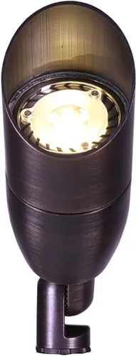 Miniatura 2 de BestPro Lighting - Luz de bala direccional de latón LED de 12 V, iluminación de paisaje de 3 W (BPL106BRZLED)