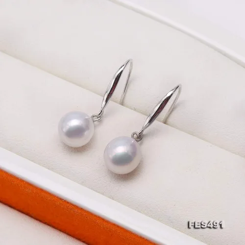 Miniatura 4 de Pendientes de perlas JYX de 0315in para mujer de plata de ley 925 pendientes de gancho de perlas cultivadas de agua dulce blanco AAA