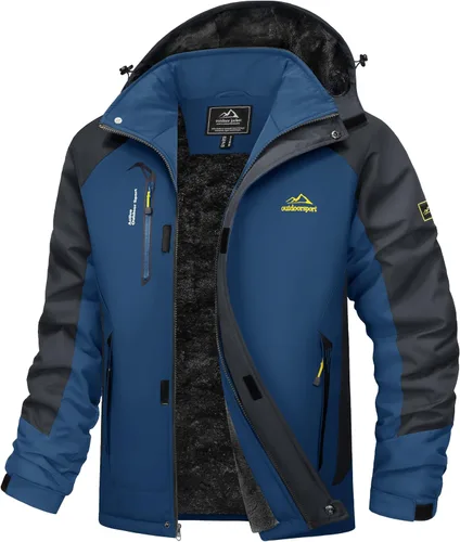 Miniatura 8 de MAGCOMSEN Chaqueta de esquí de invierno para hombre, chaquetas resistentes al agua y nieve, abrigos de forro polar cálido, para snowboard, trabajo
