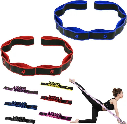 Miniatura 13 de Fitness Resistance Bands with Handles, Fitness Resistance Band for Stretching and Yoga, 8 Loops Elastic Exercise Bands, Exercise Resistance Bands
