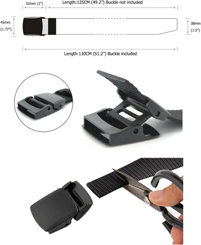 Miniatura 4 de Cinturón táctico de nylon para hombre con hebilla plástica