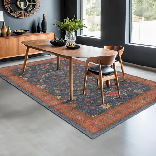 Miniatura 89 de Alfombra Boho Negra para Sala de Estar - Alfombra de Área Lavable de 10x14 Pies, Alfombras de Comedor para Debajo de la Mesa, Alfombra Suave de Pelo