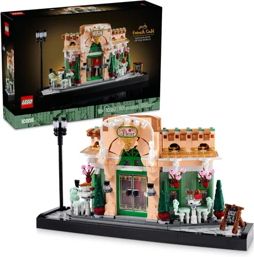 LEGO Icons Café Francés de París - Kit de Construcción - Set DIY para Adultos - Decoración Coleccionable para Dormitorio y Hogar - Exhibición para