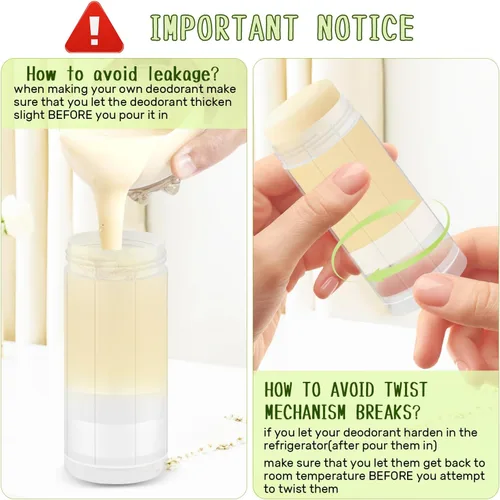 Miniatura 6 de 15 piezas de recipientes vacíos de plástico para desodorante, tubos de desodorante DIY con tapón de rosca, tubos rellenables para bálsamo labial