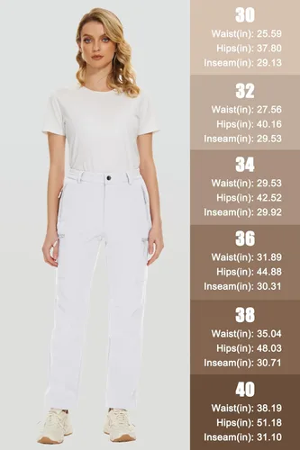 Miniatura 7 de MAGCOMSEN Pantalones de invierno impermeables con forro polar para mujer, para esquí, senderismo, pantalones de invierno softshell con aislamiento