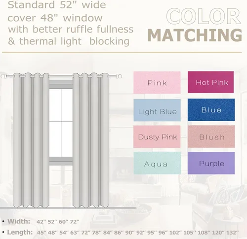 Miniatura 2 de KOUFALL Cortinas de Baño Aqua para Ventana, Juego de 2 Paneles Decoración Costera Cortinas Cortas Opacas para Ventana Pequeña de Cocina Puerta