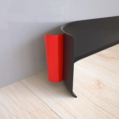Miniatura 8 de Moldura flexible para zócalo, 4 pulgadas x 20 pies, base de vinilo para despegar y pegar, base de pared de goma autoadhesiva (S100, blanco)