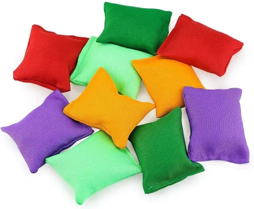 Miniatura 12 de Puf pequeños y coloridos de nailon para juegos de lanzamiento de manos, duraderos para niños y exteriores, bolsas de lanzamiento para aula, patio