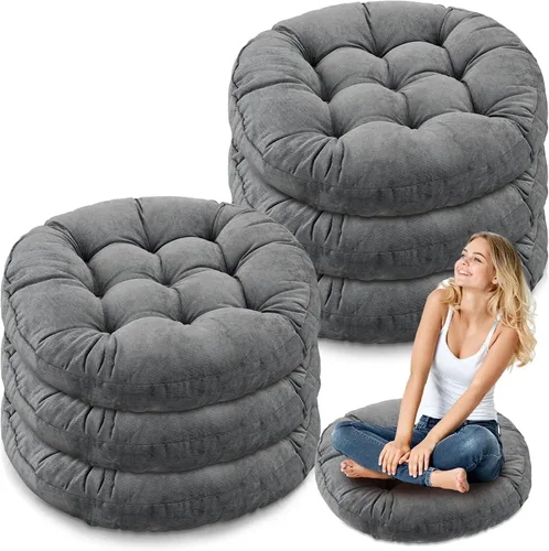 Miniatura 59 de Almohadas de suelo Jerify 22 x 22 Pulgadas Redondas Cuadradas Grandes Almohada de meditación para piso para aula Meditación para adultos Almohada