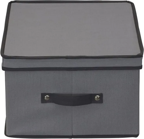 Miniatura 6 de Household Essentials Caja de almacenamiento para copas de vino tipo globo, estructura resistente y asas, panel con ventana, tapa completamente