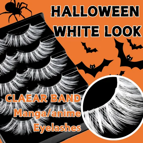 Miniatura 3 de Pestañas postizas blancas de Halloween, herramientas de extensión, anime japonés, cosplay, maquillaje natural, para fiesta de máscaras, pestañas