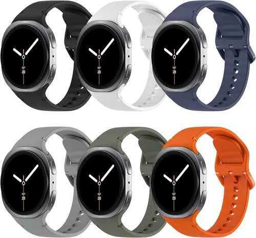 TiMOVO - Paquete de 6 correas deportivas compatibles para Samsung Galaxy Watch 8 40 mm 44 mm/Galaxy Watch 8 Classic 46 mm (2025), correa de repuesto