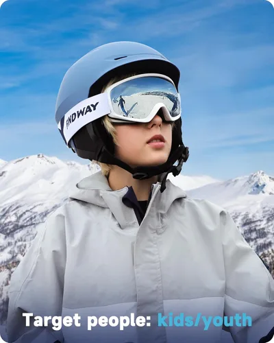 Miniatura 5 de findway - Gafas de esquí y snowboard para niños, niñas, jóvenes, diseño para usar sobre lentes