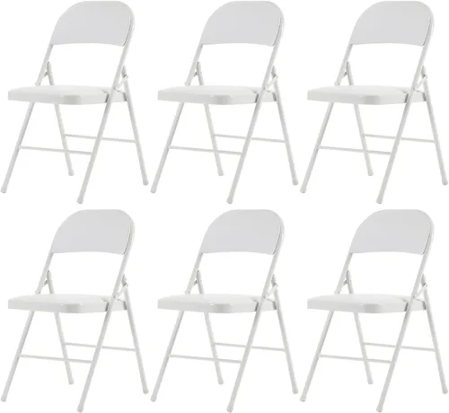 Miniatura 16 de Paquete de 4 sillas plegables negras con cojín acolchado y respaldo para interiores y exteriores, silla plegable comercial apilable portátil