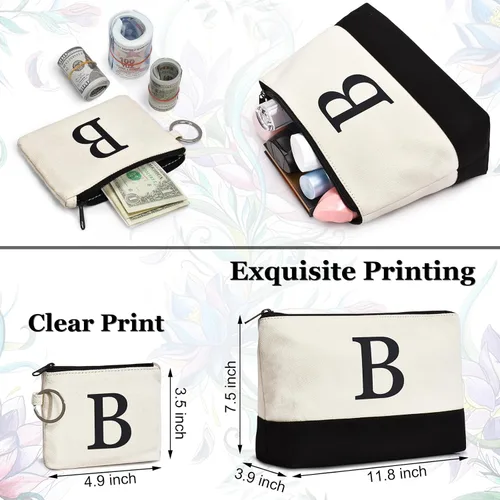 Miniatura 46 de Initial Canvas Tote Bag Birthdays Gift for Women Mom Teacher Friend Bridesmaid,Custom for Wedding Beach Holidays