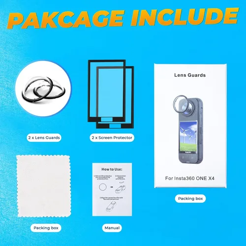 Miniatura 7 de Semaiki Protectores de lente premium para Insta360 X4,2 cubierta de lente de vidrio templado + 2 protectores de pantalla, 92% de transmisión