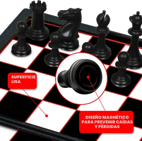 Miniatura 8 de Gamie juego de tablero magnético incluye 12 juegos de diversión retro – 5 pulgadas diseño compacto – en caja individual– enseña estrategia y enfoque