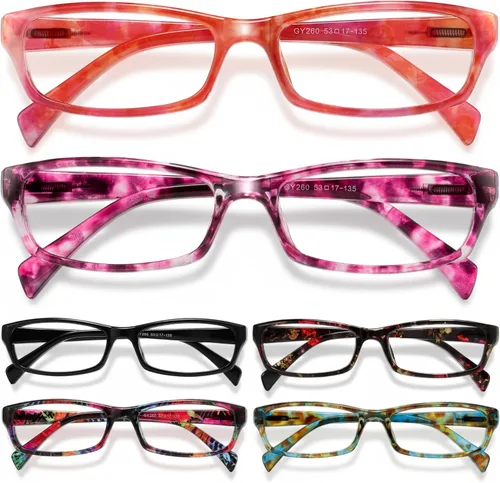 Miniatura 11 de Gaoye 2.25 Gafas de lectura para mujer, 6 unidades, anteojos de moda para mujer con bisagra de resorte, gafas de lectura de luz azul * Mezcla