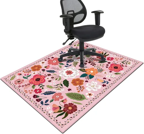 Miniatura 11 de Tapete para silla de oficina para suelo de madera dura y azulejos, tapete bohemio floral de 36"x48" para silla de computadora de oficina para sillas