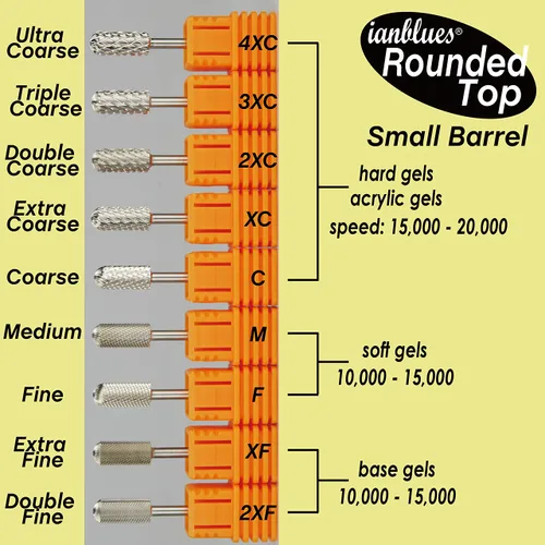 Miniatura 6 de Broca de uñas con parte superior redondeada, barril pequeño, parte superior con dientes, lima E para máquina de taladro de manicura, quitar uñas