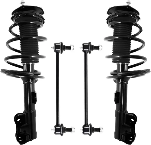 Miniatura 32 de Detroit Axle - Kit de 4 barras estabilizadoras delanteras para Ford F-150 2021 2022 2023 2024, 2 puntales con resorte helicoidal, 2 eslabones