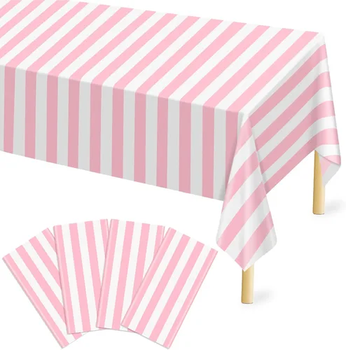 Miniatura 27 de Mulbozy Mantel de plástico color crema, desechables, paquete de 4, 54 x 108 pulgadas, manteles rectangulares de plástico beige para decoración