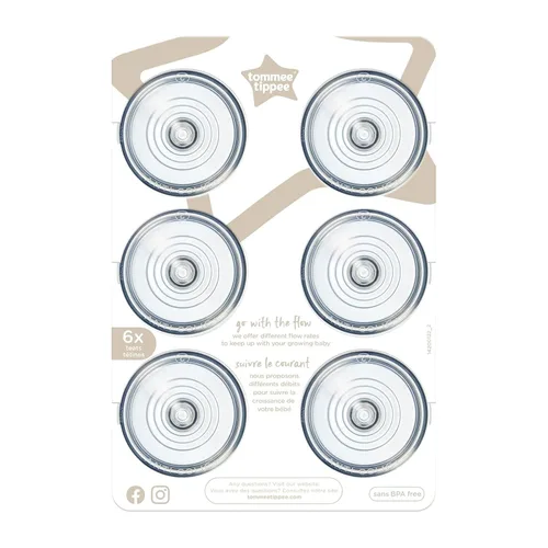 Miniatura 9 de Tommee Tippee Tetinas de biberón anticólicos avanzadas, similares al pecho para un pestillo natural, silicona suave, flujo rápido, más de 6 meses