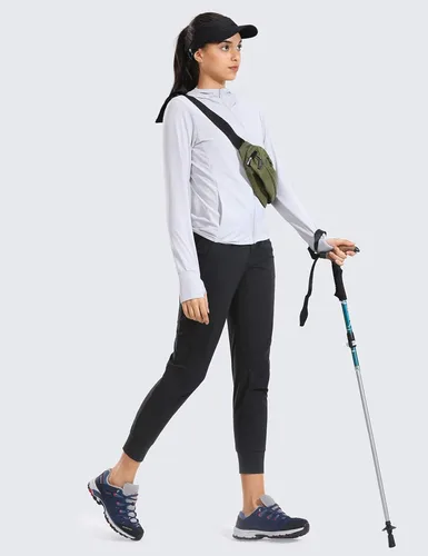 Miniatura 3 de CRZ YOGA Pantalones deportivos ligeros de cintura alta para mujer de 275 pulgadas pantalones casuales de senderismo para viajes y entrenamiento al