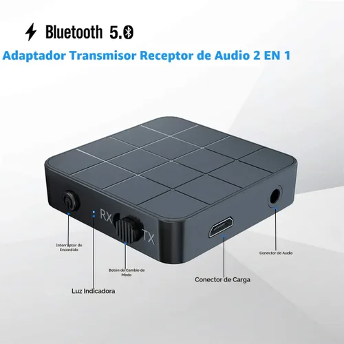 Miniatura 5 de Adaptador receptor transmisor de audio Bluetooth 5.0, 2 en 1, inalámbrico de 0.138 in aptX, adaptador de audio estéreo de baja latencia para sistema