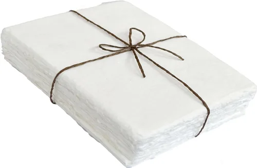 Miniatura 8 de Papel de algodón hecho a mano con borde Deckle de algodón reciclado, papel mixto para postales, invitaciones, manualidades y anuncios
