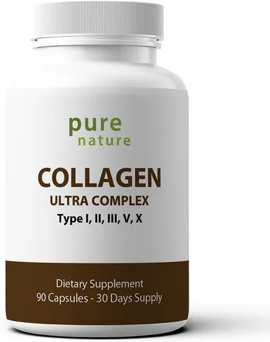 PureNature - Péptidos de colágeno Ultra - Péptidos de colágeno con 5 tipos I, II, III, V y X colágeno hidrolizado de origen natural para el cabello,