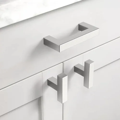Miniatura 2 de Asidrama - Paquete de 10 manijas de gabinete de cocina de níquel satinado cepillado de 3 pulgadas (76 mm), tiradores de gabinete de acero